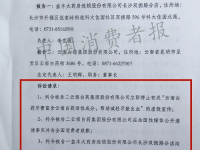 律師起訴云南白藥：涉嫌虛假宣傳侵害了消費者的知情權(quán)