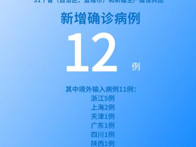 國家衛(wèi)健委：5月19日新增新冠肺炎確診病例12例其中本土病例1例