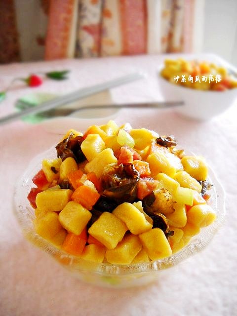 沙茶南瓜面棋的做法-家常味炒菜譜-易網健康養生網 沙茶南瓜面棋的做法-家常味炒菜譜