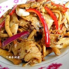 臘肉茶樹菇的做法-咸鮮味干煸菜譜
